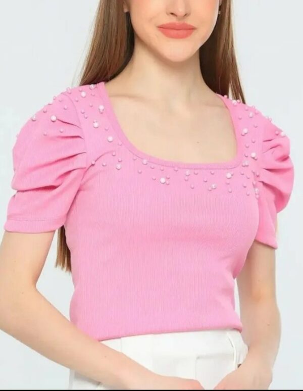 Дамска блуза с буфан ръкав код T0187-3