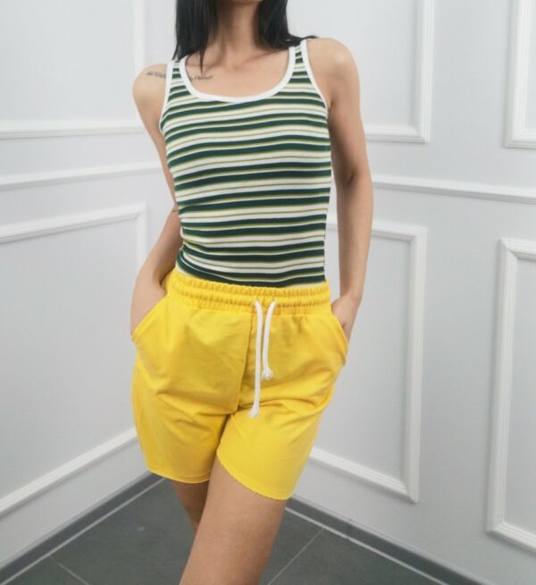 Дамски къс панталон в жълт цвят код KP0003-2