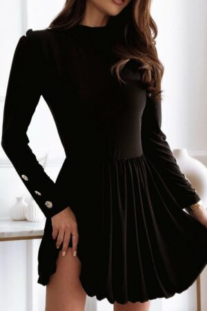 Дамска рокля с набор с кръста в черен цвят R0118