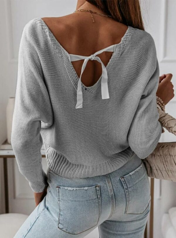 Дамски пуловер в сив цвят код B0126-3
