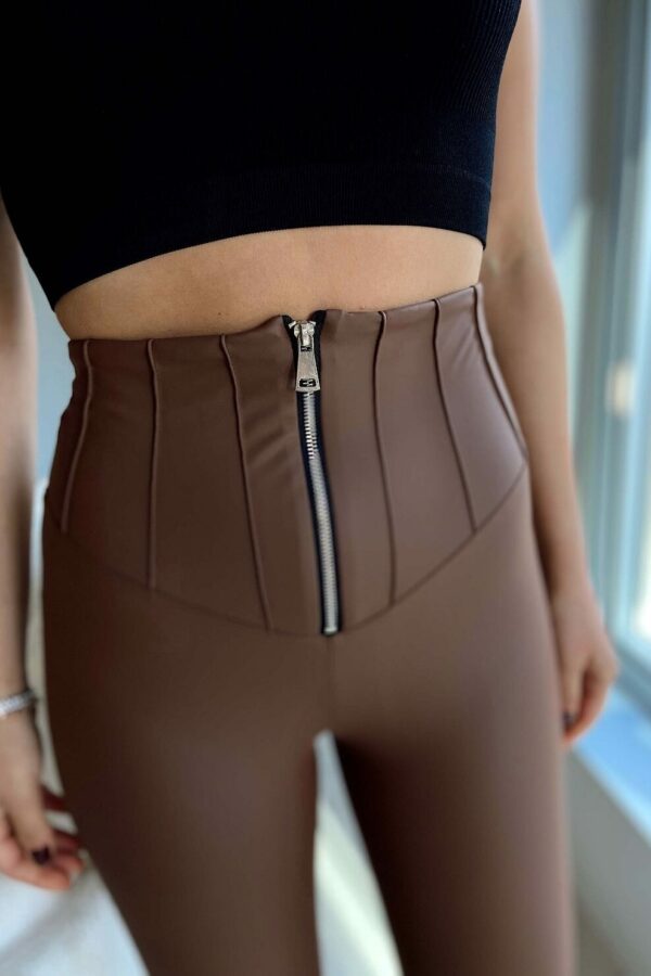 Дамски ватиран панталон от еко кожа K0133 -2