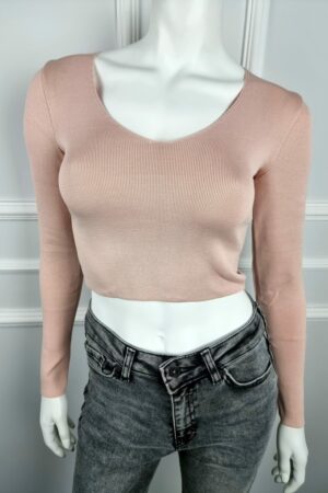 Къса плетена блуза B0219-3
