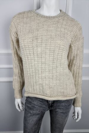 Свободен пуловер с едра плетка PL0017 -4