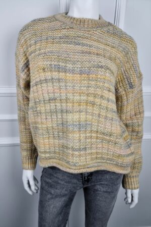 Свободен пуловер с едра плетка PL0017 -6