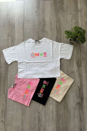 Дамска къса тениска T0325