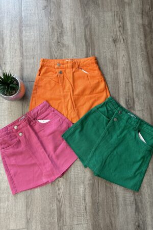 Къс цветен дънков пола-панталон DK0025