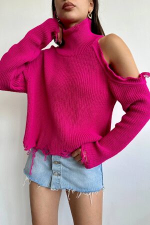 Дамски ефектен пуловер PL0029