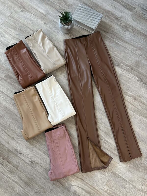 Дамски клоширан панталон-клин от еко кожа PN0019-1