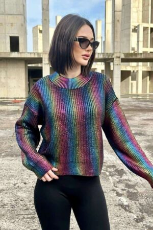 Дамски лъскав пуловер PL0043