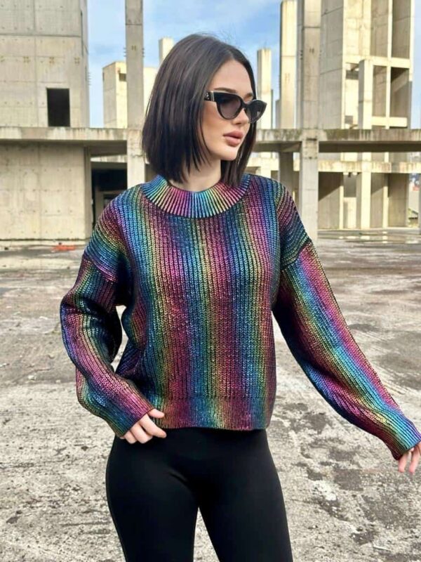 Дамски лъскав пуловер PL0043