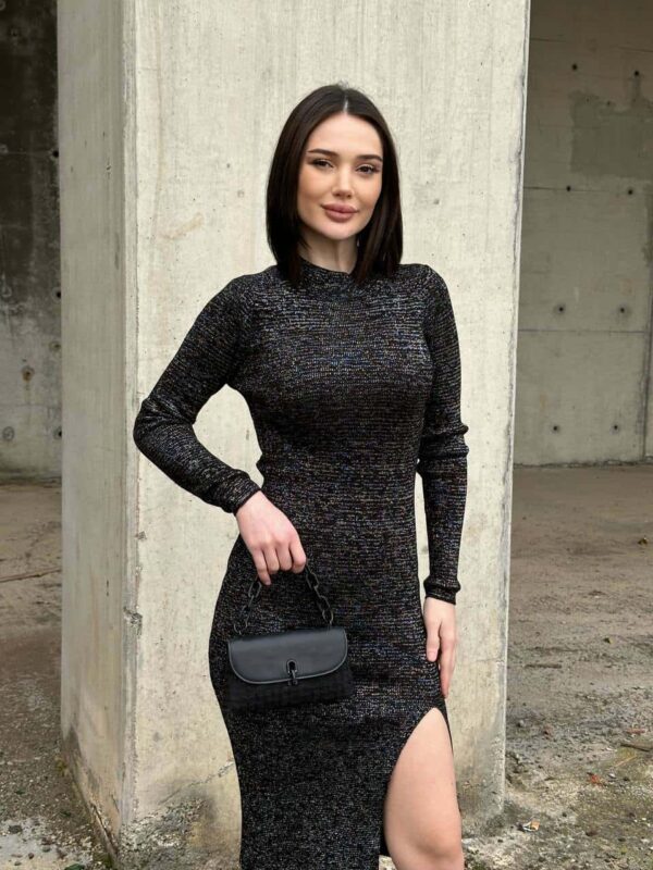Дамска лъскава рокля R0185-1 - Image 3