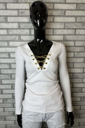 Дамска блуза със златиста връзка код B0287