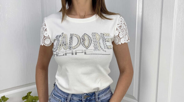 Дамска тениска Jadore бяла T0440-1 - Image 3