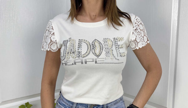 Дамска тениска Jadore бяла T0440-1 - Image 2