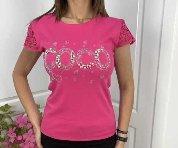 Дамска тениска Coco циклама T0441 - Image 2
