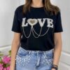 Дамска тениска Love черна T0444