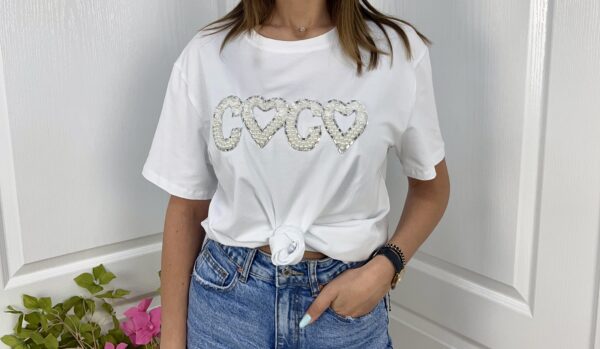 Дамска тениска Coco бяла T0446 - Image 2