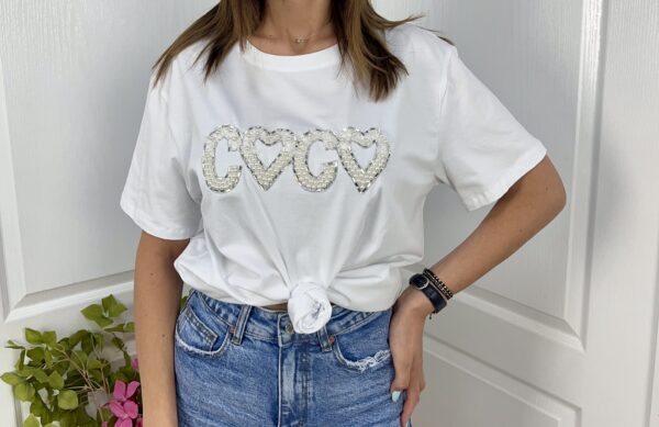 Дамска тениска Coco бяла T0446 - Image 3