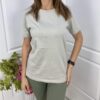 Дамска изчистена тениска сива T0469-4