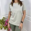Дамска изчистена тениска сива T0469-4 - Image 2