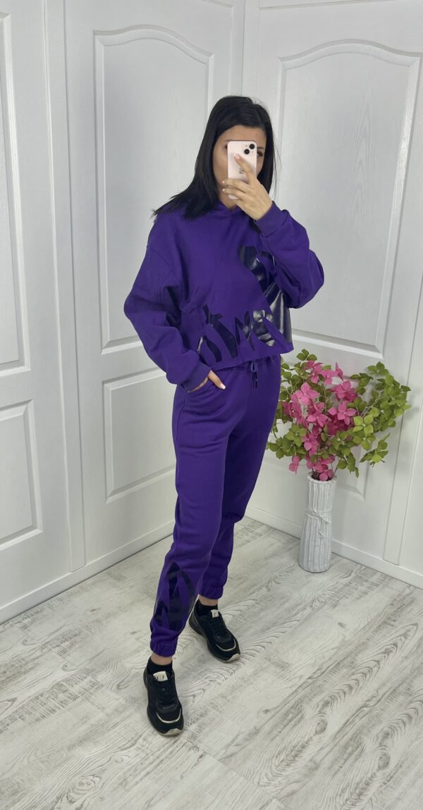 Дамски спортен ватиран комплект лилав ED0469-4 - Image 3