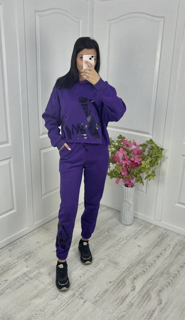 Дамски спортен ватиран комплект лилав ED0469-4 - Image 2
