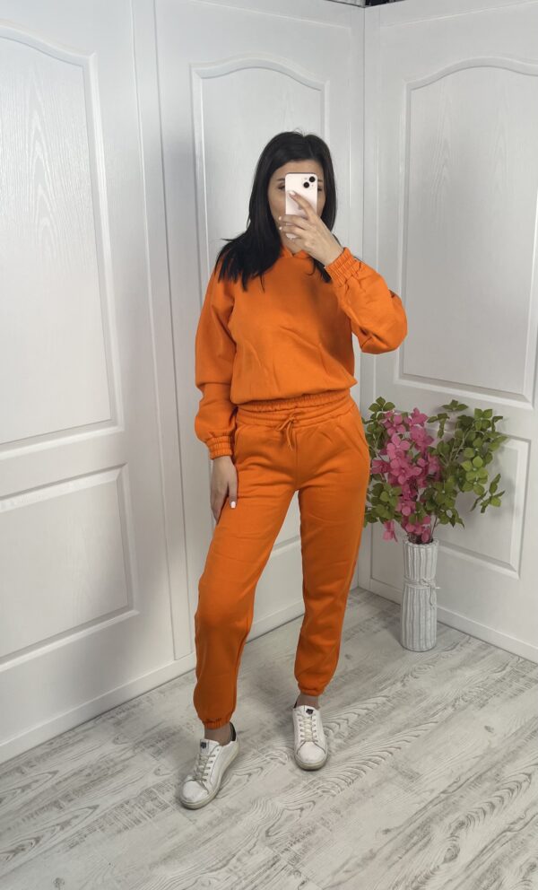 Дамски спортен ватиран комплект оранжев ED0475-1 - Image 3