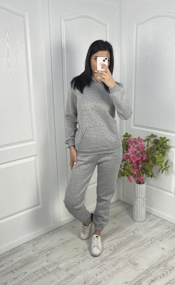 Дамски спортен ватиран комплект сив ED0476-3 - Image 2