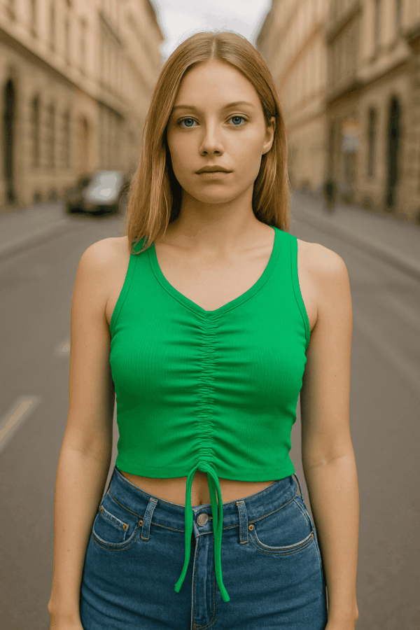 Дамски потниk рипс-зелен PK0104-1